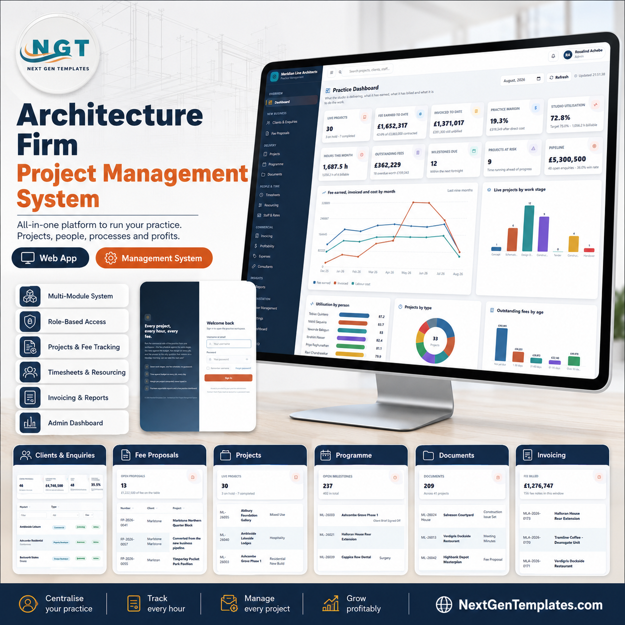 Architecture Firm Project Management System Web App - product cover
