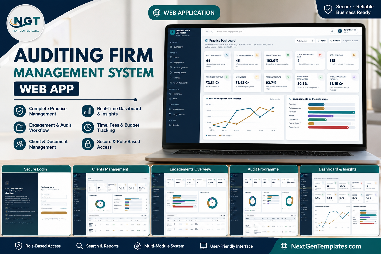 Auditing Firm Management System Web App built on Google Apps Script