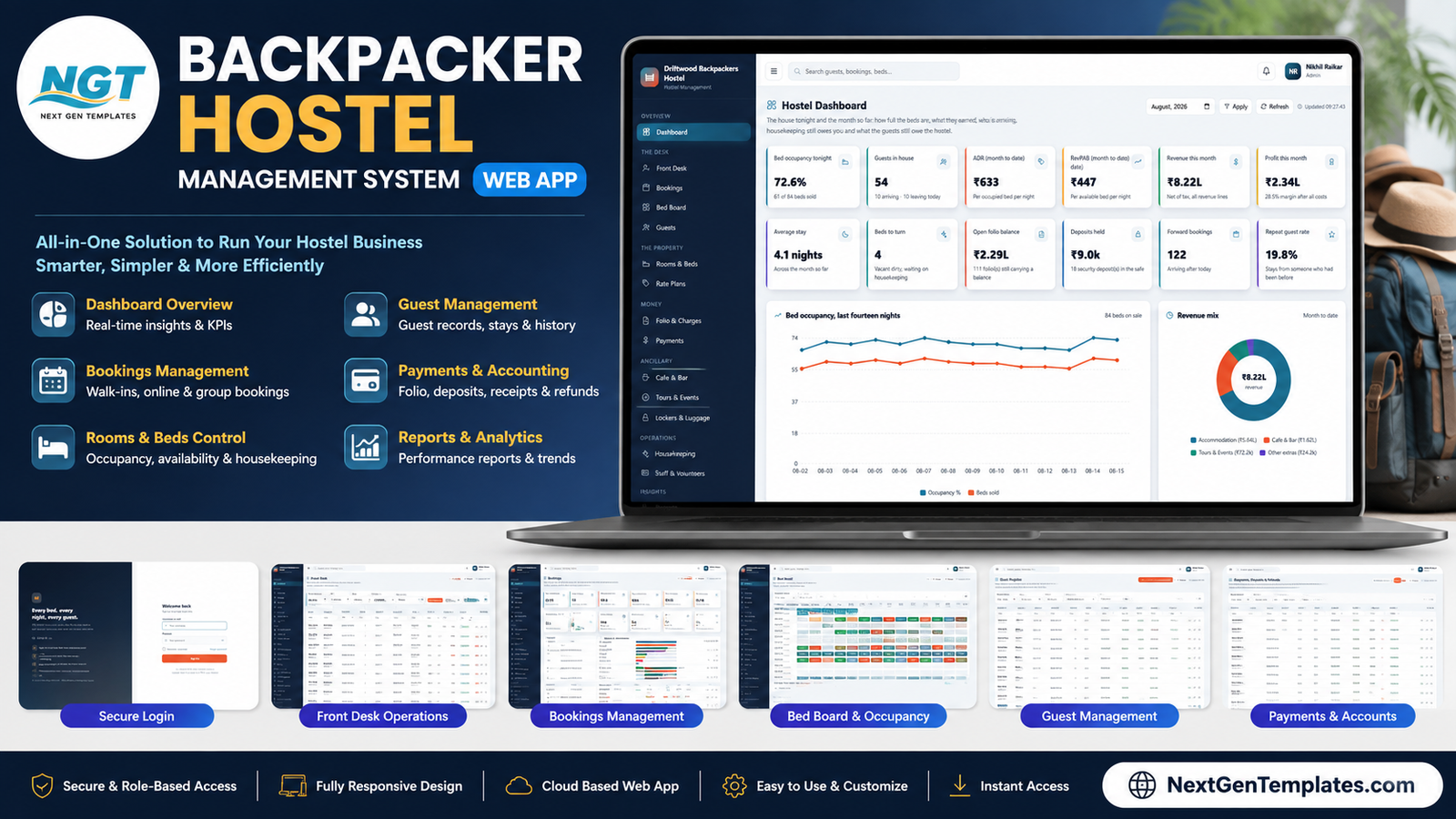 Backpacker Hostel Management System Web App feature image
