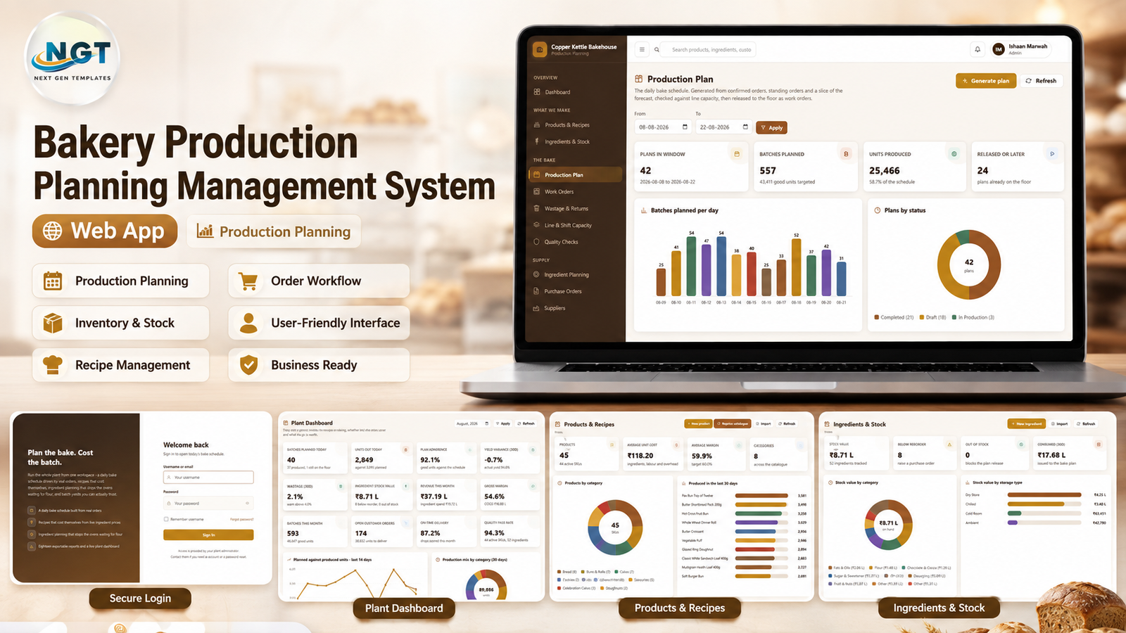 Bakery Production Planning Management System Web App