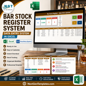 Bar Stock Register Data Entry System in Excel