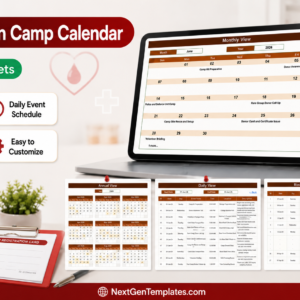 Blood Donation Camp Calendar in Google Sheets