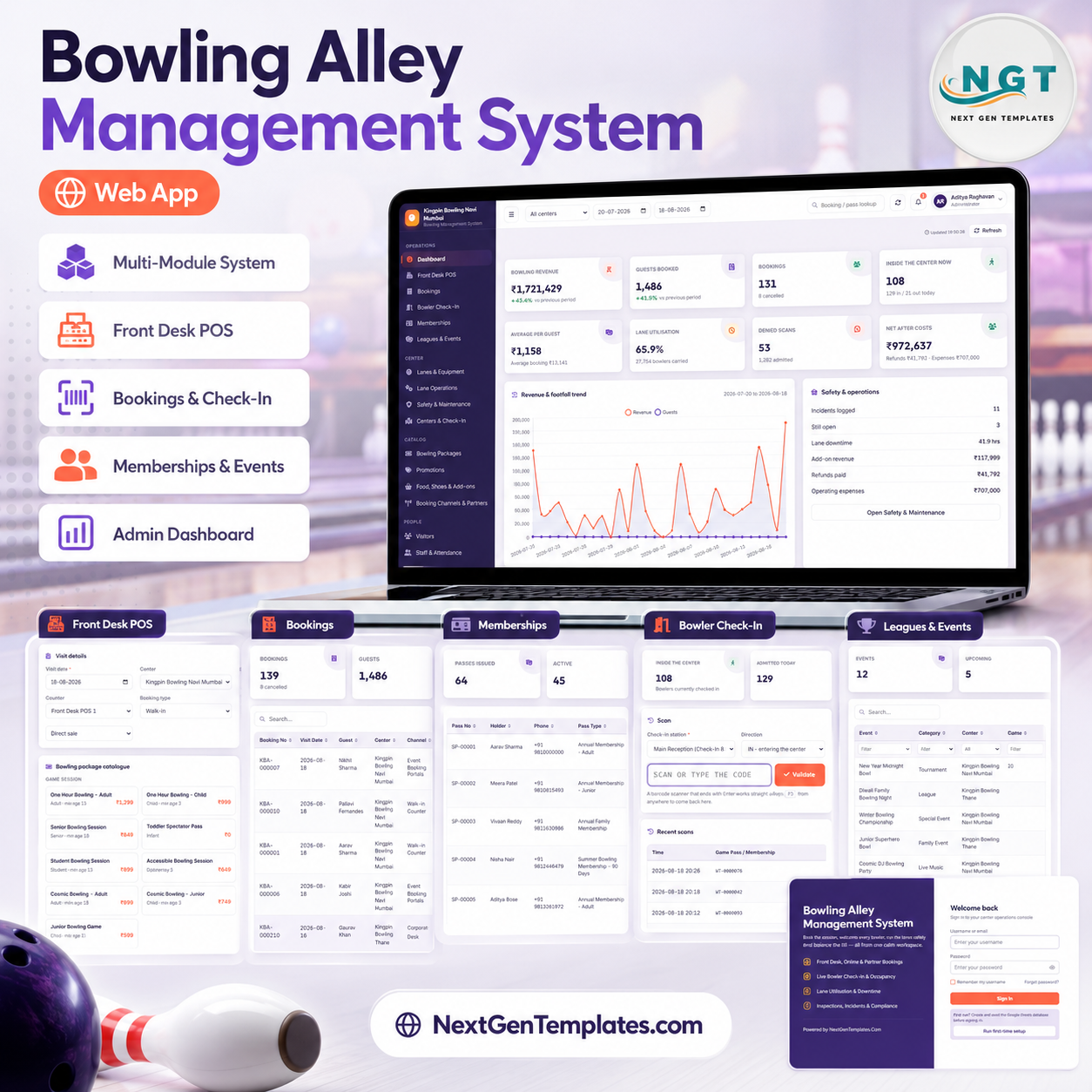 Bowling Alley Management System Web App product cover