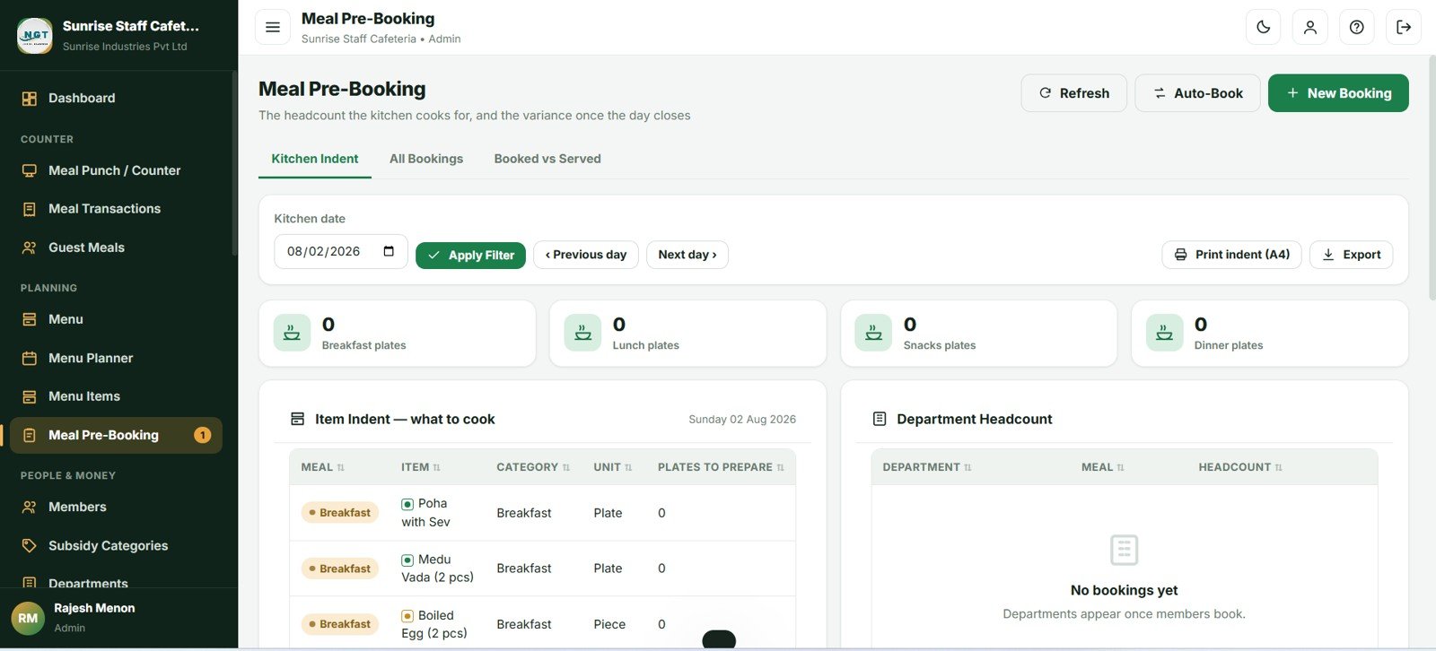 Cafeteria and Canteen Management System Web App split payment and coupon redemption