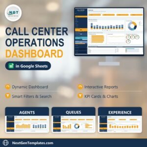 Call Center Operations Dashboard in Google Sheets template cover