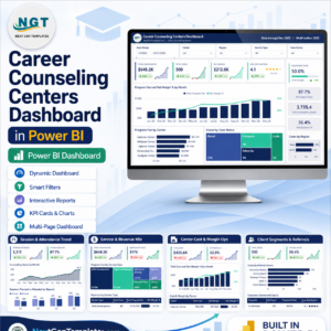 Career Counseling Centers Dashboard in Power BI product cover