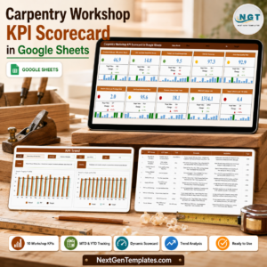 Carpentry Workshop KPI Scorecard in Google Sheets product image
