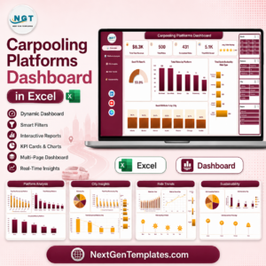 Carpooling Platforms Dashboard in Excel product cover