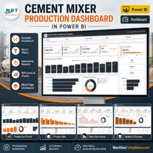 Cement Mixer Production Dashboard in Power BI template cover