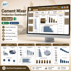 Cement Mixer Production Dashboard in Excel product cover