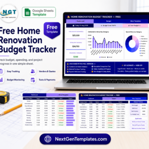 Free Home Renovation Budget Tracker in Google Sheets