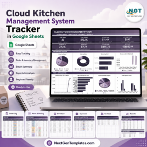 Cloud Kitchen Management System Tracker in Google Sheets