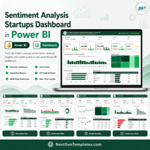 Sentiment Analysis Startups Dashboard in Power BI