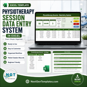 Physiotherapy Session Data Entry System in Excel