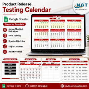 Product Release Testing Calendar in Google Sheets