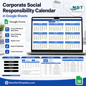 Corporate Social Responsibility Calendar in Google Sheets