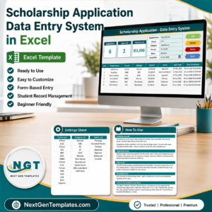 Scholarship Application Data Entry System in Excel