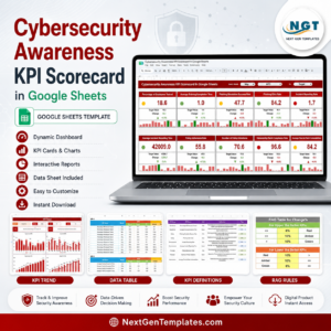 Cybersecurity Awareness KPI Scorecard In Google Sheets