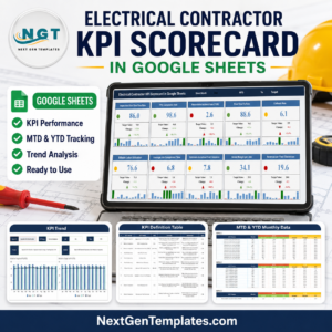 Electrical Contractor KPI Scorecard in Google Sheets