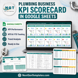 Plumbing Business KPI Scorecard in Google Sheets