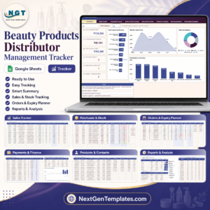 Beauty Products Distributor Management Tracker in Google Sheets