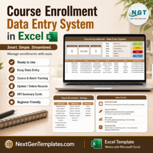 Course Enrollment Data Entry System in Excel