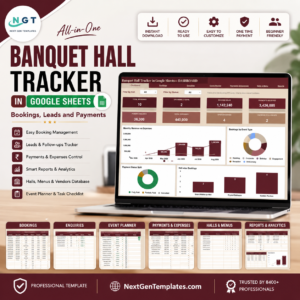 Banquet Hall Tracker in Google Sheets