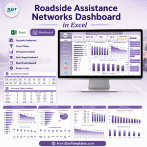 Roadside Assistance Networks Dashboard in Excel