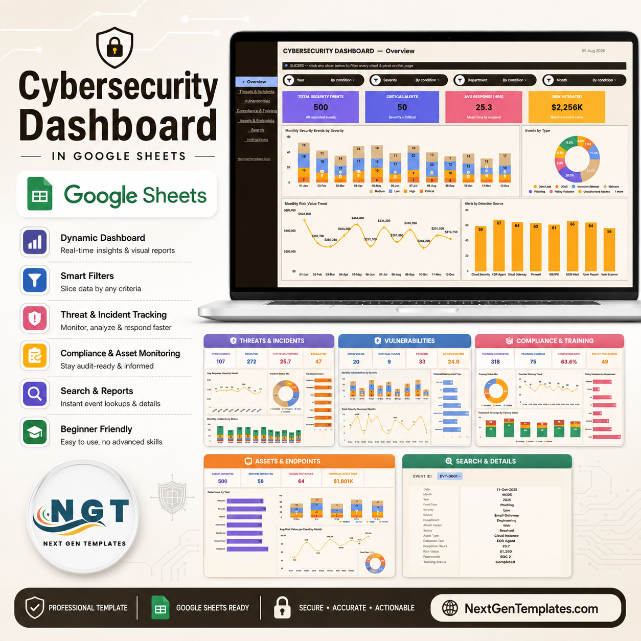 Cybersecurity Dashboard in Google Sheets