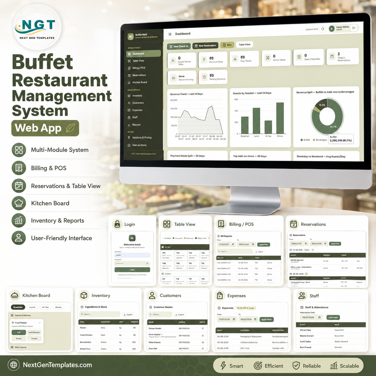 Buffet Restaurant Management System Web App