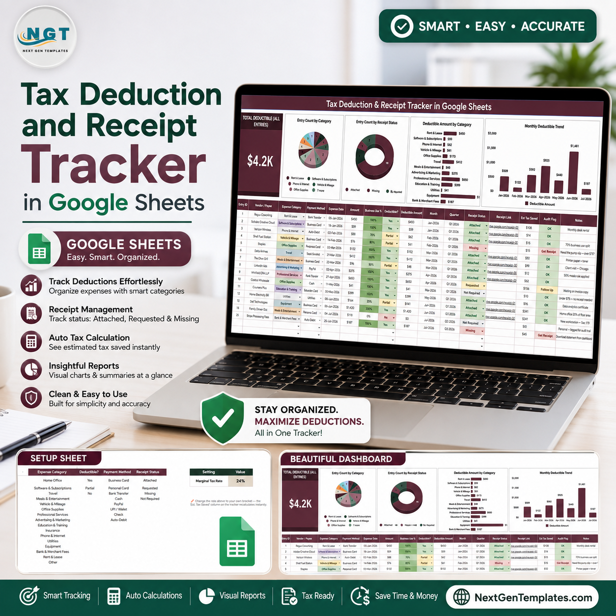 Tax Deduction and Receipt Tracker in Google Sheets