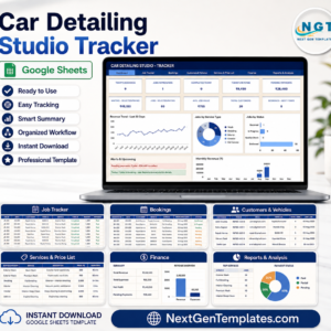 Car Detailing Studio Tracker in Google Sheets