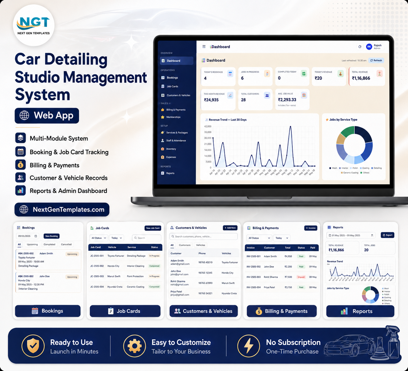 Car Detailing Studio Management System Web App