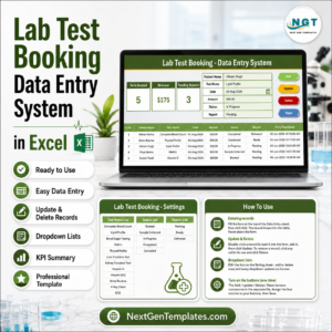Lab Test Booking Data Entry System in Excel
