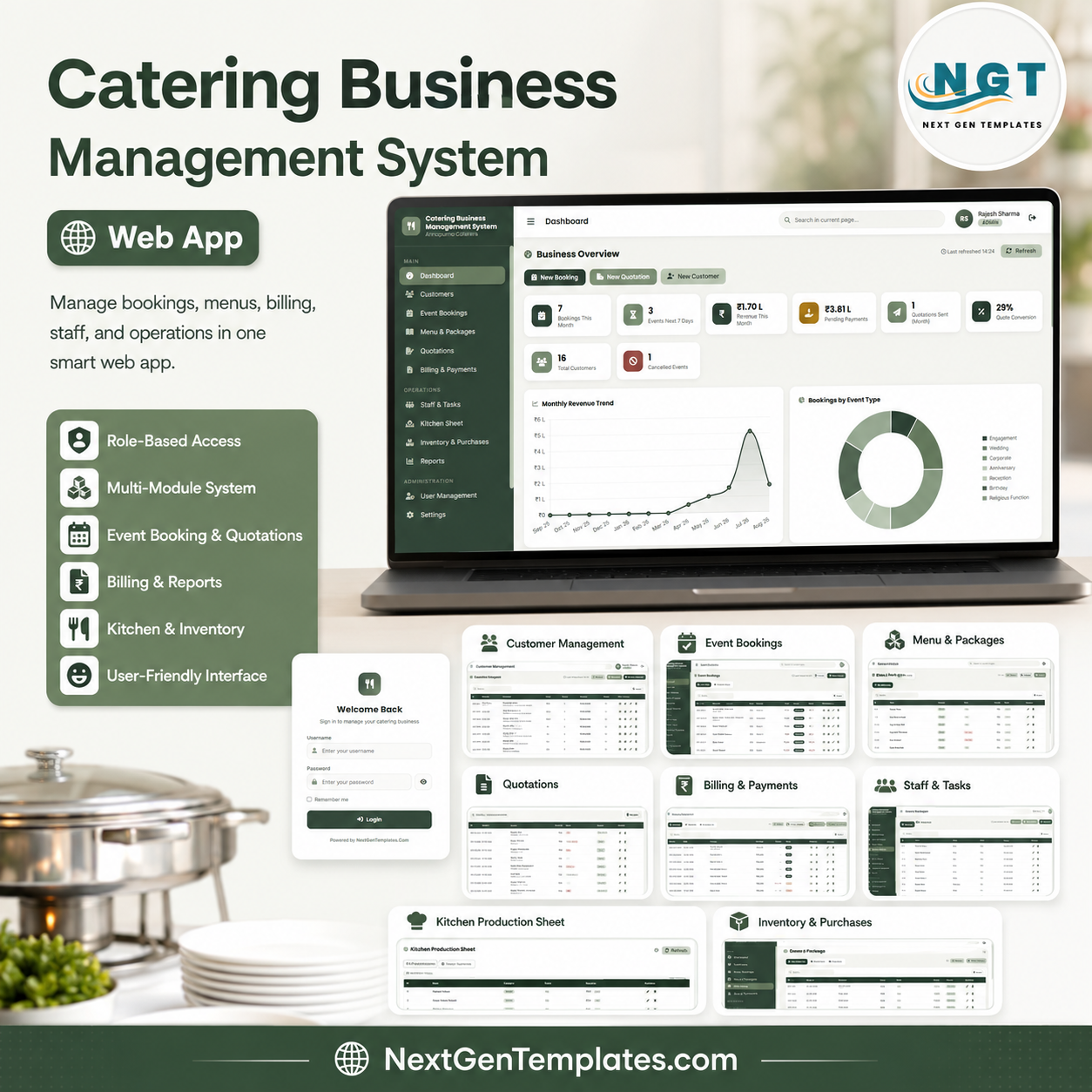 Catering Business Management System Web App