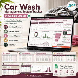 Car Wash Management System Tracker in Google Sheets