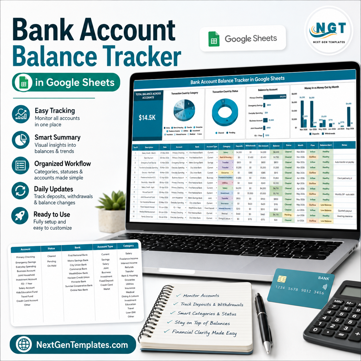 Bank Account Balance Tracker in Google Sheets
