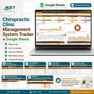 Chiropractic Clinic Management System Tracker in Google Sheets