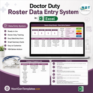 Doctor Duty Roster Data Entry System in Excel