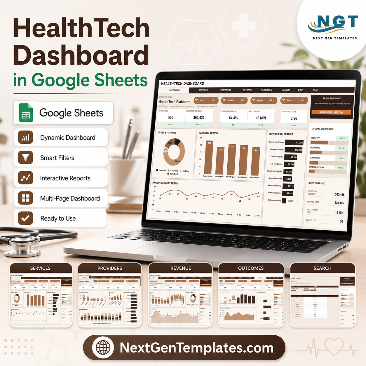 HealthTech Dashboard in Google Sheets