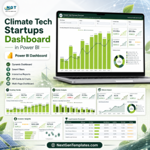 Climate Tech Startups Dashboard in Power BI - product image