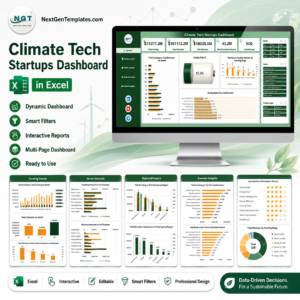 Climate Tech Startups Dashboard in Excel - product image