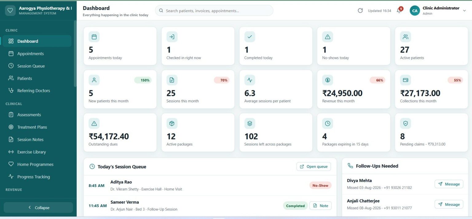 Physiotherapy Clinic Management System Web App | Google Apps Script