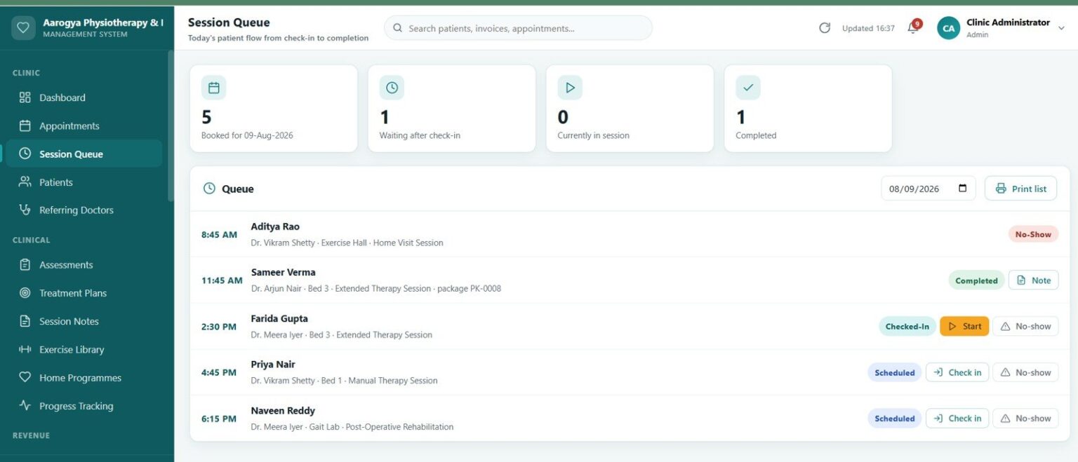 Physiotherapy Clinic Management System Web App | Google Apps Script
