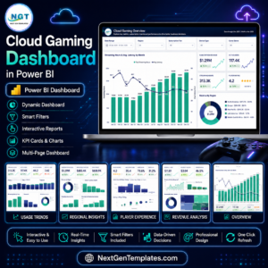 Cloud Gaming Dashboard in Power BI product cover