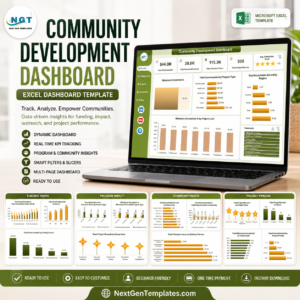 Community Development Dashboard in Excel template