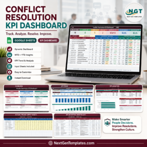 Conflict Resolution KPI Dashboard in Google Sheets product image