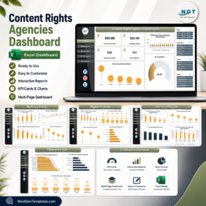 Content Rights Agencies Dashboard in Excel product cover