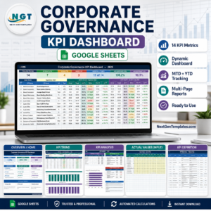 Corporate Governance KPI Dashboard in Google Sheets