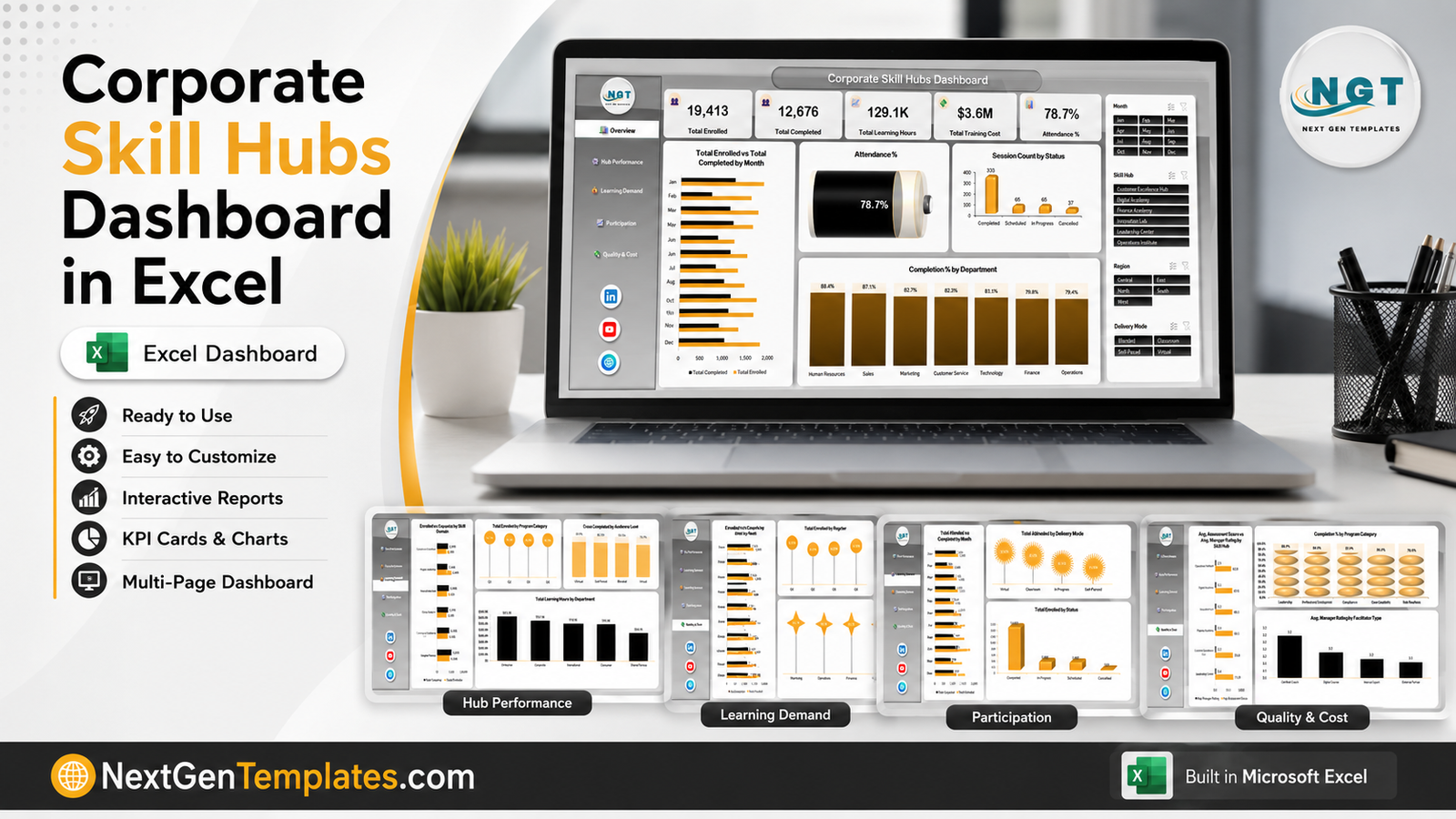 Corporate Skill Hubs Dashboard in Excel feature image